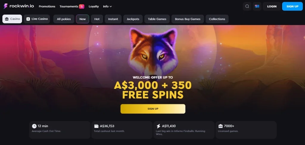 Rockwin.io Casino website