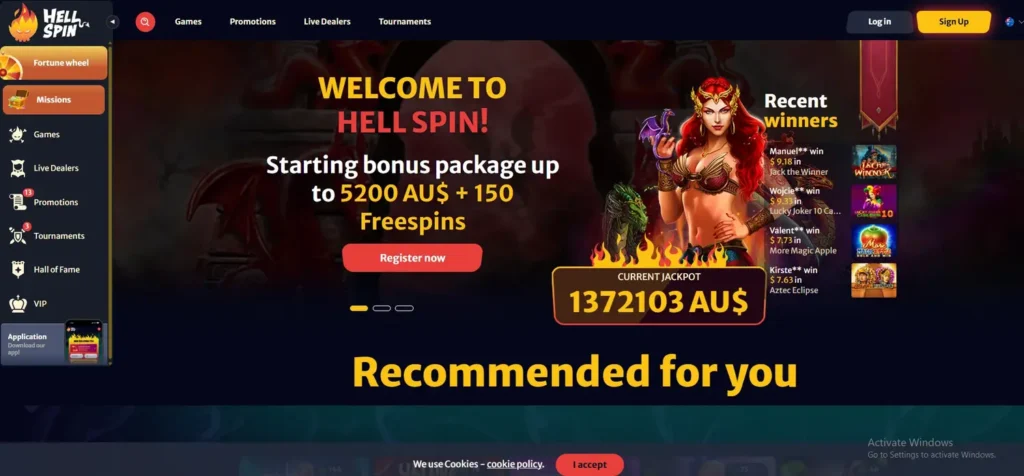 HellSpin Casino website