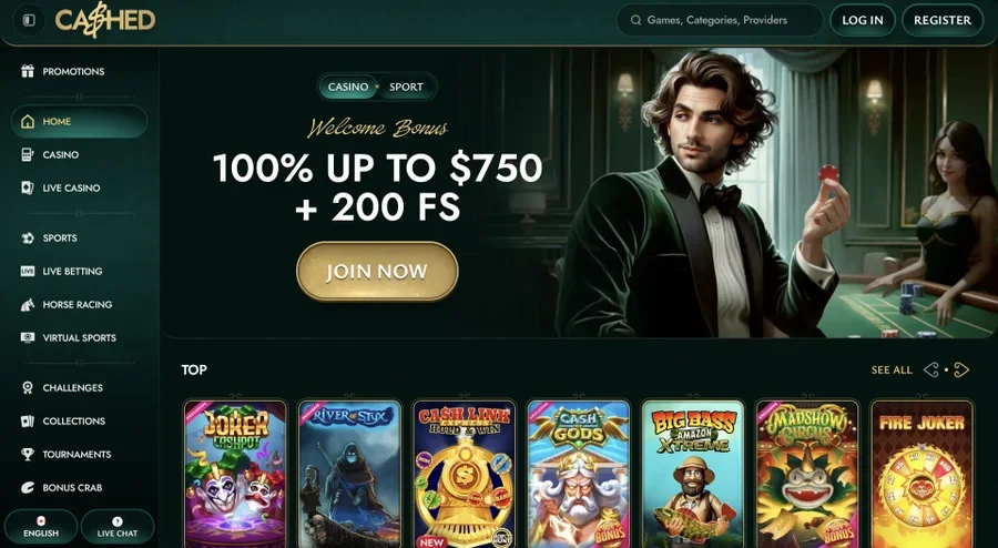 Cashed Casino website